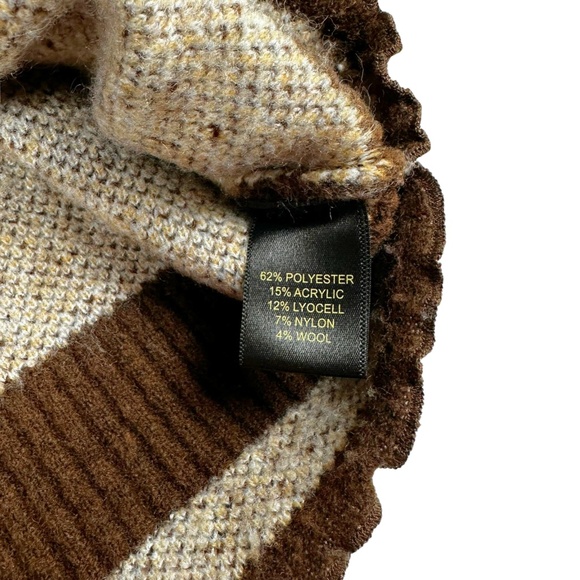 House of Harlow Nordic Zip Sweater Large Brown Fair Isle Knit - Picture 4 of 9